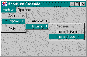 Menu en cascada